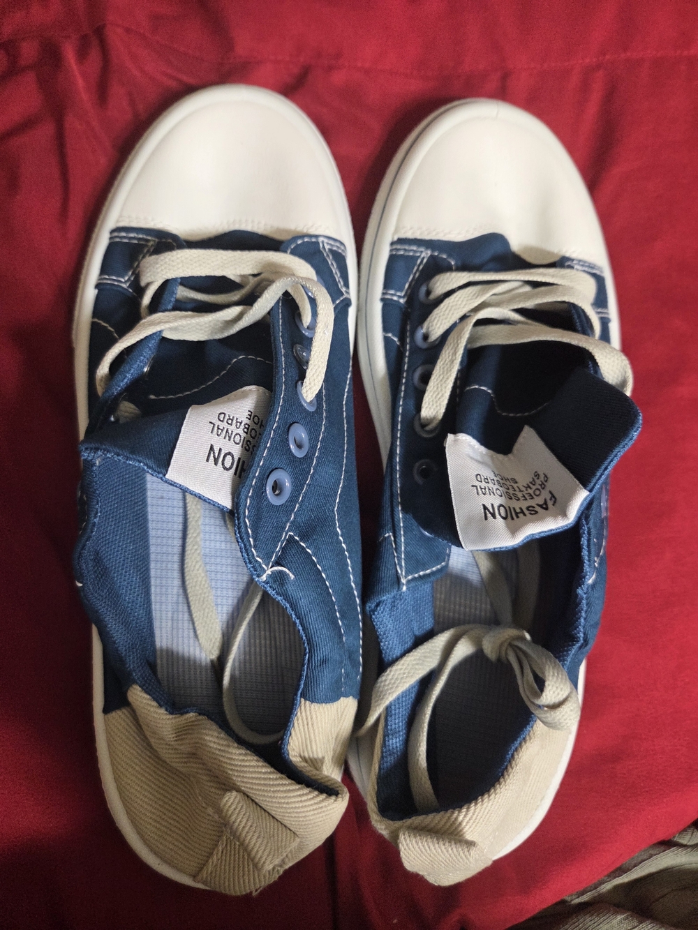 Womens Blue Canvas Lace-Up Sneakers Sz 11    42 Uk Size